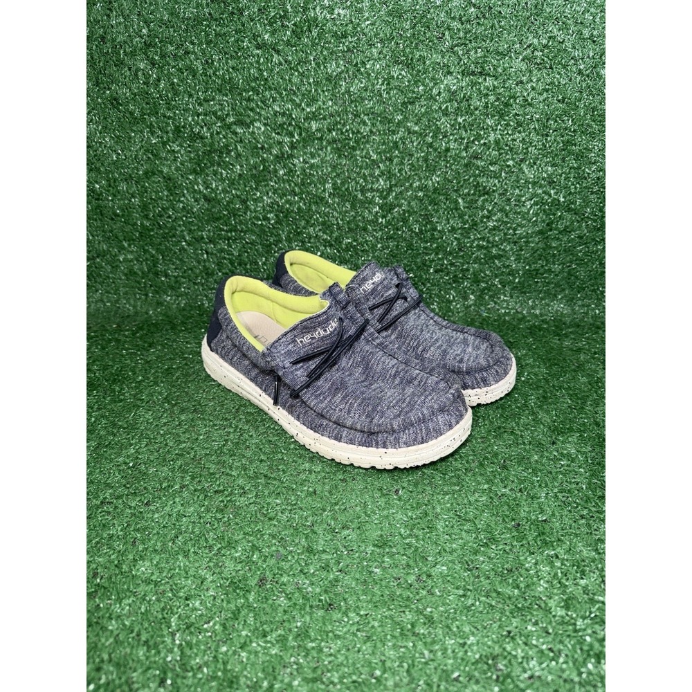 Hey Dude Shoes Boys Size‎ 4 Womens Size 5 Wally Blue Slip On Comfort Sneakers - Picture 2 of 9